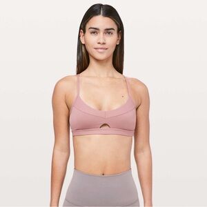 Lululemon Deeper Breath Bra Spanish Rose Size 4 Pink Low Impact Yoga EUC
